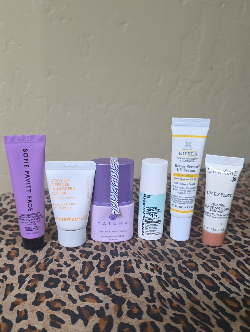 Tatcha sunscreen bottle in lavender purple